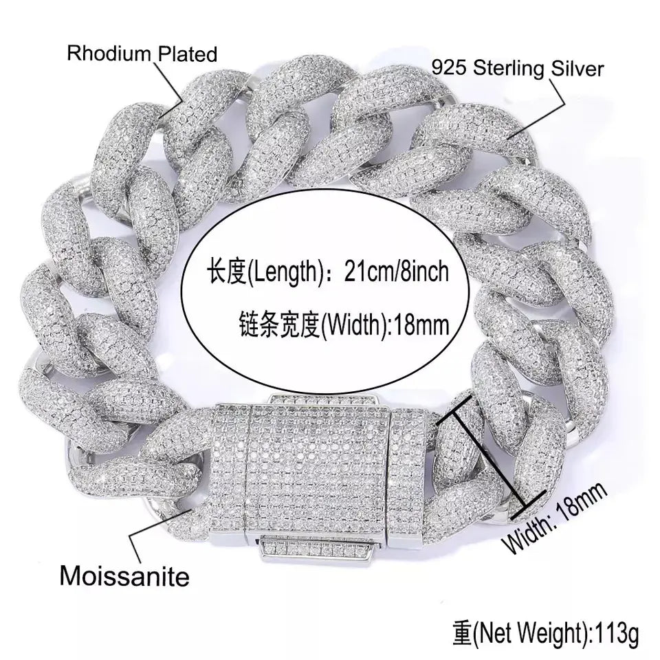 IOTF Chunky Cuban Link Chain S925 Moissanite