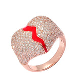 Iced Out Broken Heart Ring