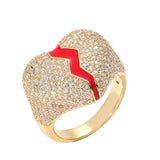 Iced Out Broken Heart Ring